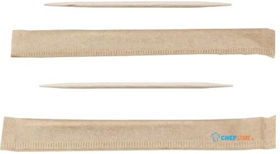 Sier Disposables FSC® Houten Tandenstoker, Twee Punten, per Stuk Verpakt, 65 mm (doos van 1000 Stuks) - HZ703