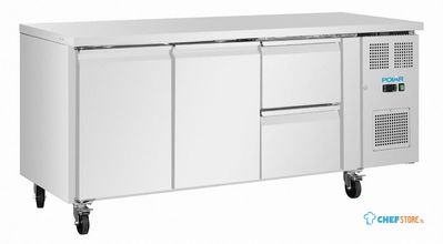 Polar UA109 U-Series koelwerkbank met 2 deuren en 2 laden 242Ltr