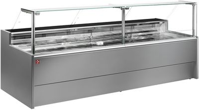 Diamond Geforceerde gekoelde vitrinetoonbank- met recht frontglas 90° met reserve - GRIJS | VZ30/G8-VR2 1