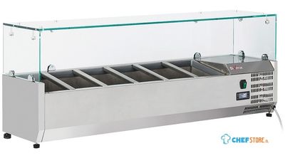 Diverso By Diamond Gekoelde Opzetstructuur 6x GN 1/4 - 150 Mm, met Glasopbouw - WR-SX14-V2 1