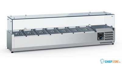 Opzetkoelvitrine | 160cm | 7 x 1/3GN | Glaswand | Ecofrost | 7950.5129 1