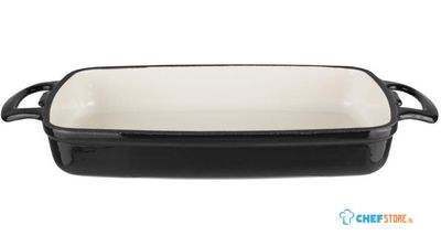 Rechthoekige Gietijzeren Ovenschaal | 2,8L | Zwart | Vogue | GH324