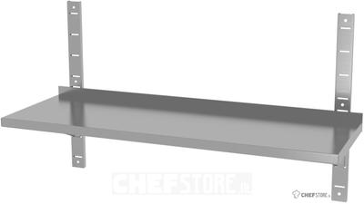 HENDI 811795 Verstelbare enkele wandplank met 2 beugels, , 1200x300x(H)600mm 4