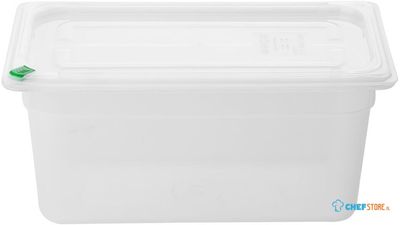 FZ093 Hygiplas Click PP GN-bak 1/3 met deksel & 7 kleurclips 150 mm 5,3 Liter (set van 4)