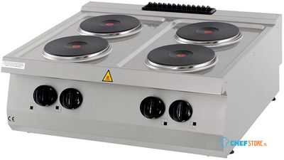 Maxima Heavy Duty Kookplaat - 4 Pitten - Dubbel - 70 cm Diep - Elektrisch - 09394998