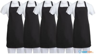 Whites Chefs Clothing SA816 Whites Schort Polykatoen Zwart (5 stuks)