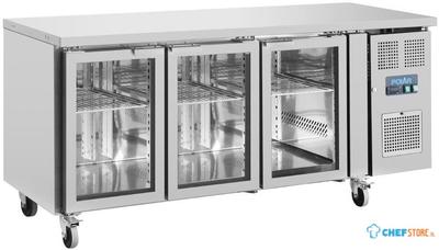 Polar U-Serie Driedeurs Displaykoeling Laag Model 358L - Polar UA024