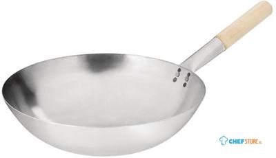 Zacht Stalen Wok | Ronde Bodem | 35,5cm | Vogue | K299