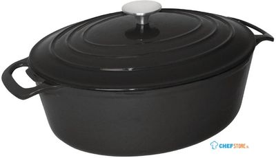 Ovale Braadpan | 6 liter | Zwart | Vogue | GH310