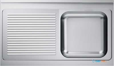 Spoeltafelblad | 1 Rechts | 120 x 70cm | Combisteel | 7013.1125 1