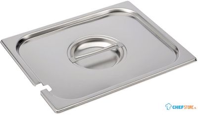 Gastro M RVS gastronorm deksel GN1/2 met lepeluitsparing |  DR496