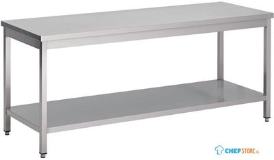 Werktafel | RVS | Onderblad | 180cm breed | 60cm diep | GS007