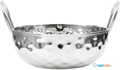 Olympia Tafel Presentatie Gehamerd Kadai Schotel RVS 150mm - HY105