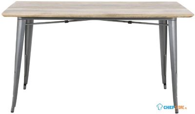 Bolero HZ809 Bistro Eettafel met Mangohouten Blad en Donkergrijze Poot 1450mm
