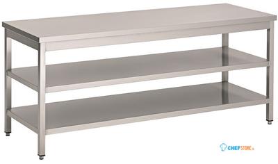 Werktafel met 2 schappen | 100cm breed | RVS | Combisteel | 7812.0300 1