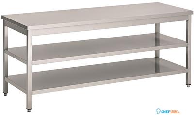 Werktafel met 2 schappen | 140cm breed | RVS | Combisteel | 7812.0339 1