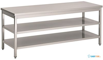Werktafel met 2 schappen | 150cm breed | RVS | Combisteel | 7812.0304 1