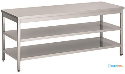 Werktafel met 2 schappen | 90cm breed | RVS | Combisteel | 7812.0318 1