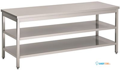 Werktafel met 2 schappen | 150cm breed | RVS | Combisteel | 7812.0324 1