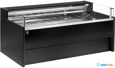 Diamond Gekoelde toonbank met glas Self-service, Geforceerd, , met reserve - ZWART | VZ25/B5-VR2/SS 1