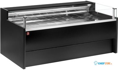 Diamond Gekoelde toonbank met glas Self-service, Geforceerd, , met reserve - ZWART | VZ15/B5-VR2/SS 1