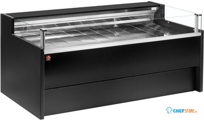 Diamond Gekoelde toonbank met glas Self-service, Geforceerd, , met reserve - ZWART | VZ20/B5-VR2/SS 1