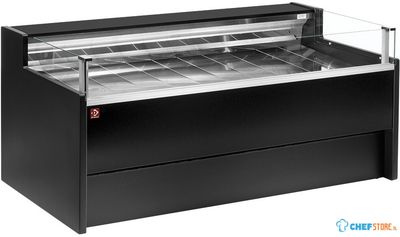 Diamond Gekoelde toonbank met glas Self-service, Geforceerd, , met reserve - ZWART | VZ25/B5-VR2/SS 1