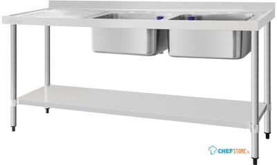 Vogue Dubbele Spoeltafel Spoelbak Links - Vogue DY828