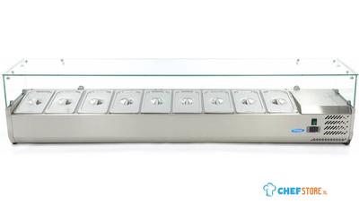 Maxima Opzetkoelvitrine - 200 cm - 9 X 1/3 GN Bakken - 09400335