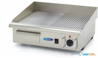 Maxima Grillplaat - Half Gegroefd - 55 cm - incl. Opvangbak - 09300072