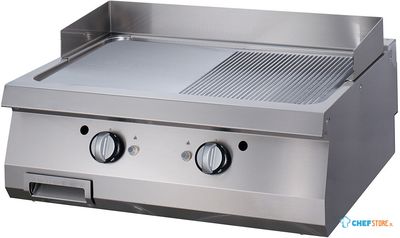 Maxima Premium Grillplaat - Half Gegroefd Chroom - Dubbel - 90 cm Diep - Gas - 09398572