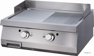 Maxima Heavy Duty Grillplaat - Half Gegroefd - Dubbel - 70 cm Diep - Gas - 09395990