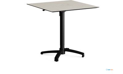 Feros 110101877 X Cross - In hoogte verstelbaar zwart tafelonderstel + Sand stone HPL Tafelblad 70x70 cm