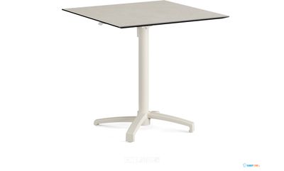 Feros 110151877 X Cross - In hoogte verstelbaar zand tafelonderstel + Sand stone HPL Tafelblad 70x70 cm