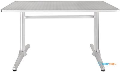 Bolero rechthoekige RVS tafel met dubbele tafelpoot 120cm | U432