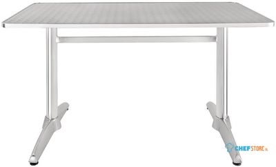 Bolero rechthoekige RVS tafel met dubbele tafelpoot 120cm | U432