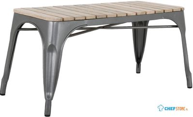 Bolero HZ817 Bistro Bank met Mangohouten Latten en Donkergrijze Poten 850mm (2 stuks)