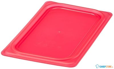 Cambro JN542 Safetrak IML polypropyleen afsluitdeksel rood 1/4 GN