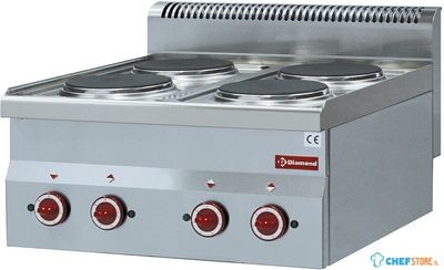 Elektrisch fornuis | 4 Kookplaten | 600 Line | E60/4P6T | Diamond 1