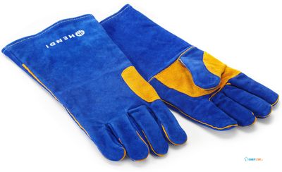 HENDI 556597 Hittebestendige handschoenen, leer, , Blauw, 2 st., (L)410mm
