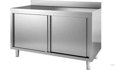 Werktafel | Schuifdeuren Rand | 180cm | RVS | Combisteel | 7452.3095 1