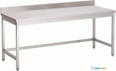 Gastro M | RVS werktafel | zonder onderblad | Achteropstand | 70x70x85cm | GN114