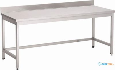 Gastro M | RVS werktafel | zonder onderblad | Achteropstand |  140x70x85cm | GN117