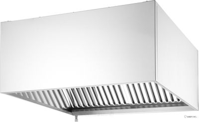 HENDI 220993 Wandgemonteerde afzuigkap - bevestigd met bouten, , zonder verlichting, 1205x1000x(H)450mm