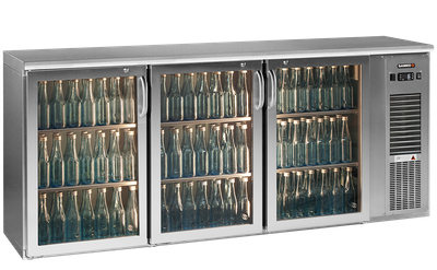 3-Deurs Koeling Chroomstaal Met Glazen Deuren, Stekkerklaar, Gamko E3/222GMUCS84 1