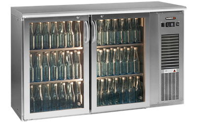 2-Deurs Koeling Chroomstaal Met Glazen Deuren, Stekkerklaar, Gamko E3/22GMUCS84 1