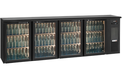 4-Deurs Koeling Antraciet Met Glazen Deuren, Stekkerklaar, Gamko E3/2222GMU84 1