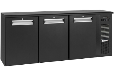 3-Deurs Koeling Antraciet Met Dichte Deuren, Stekkerklaar, Gamko E3/222MU84 1