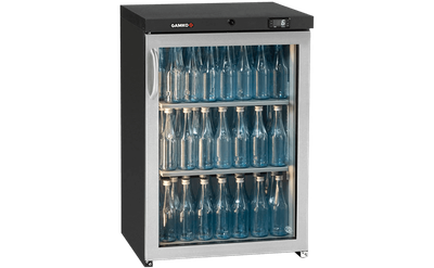 1-Deurs Barkoeling Chroomstalen Glasdeur | Handvat Links | Extra laag | Led | Gamko LG3/150RGCS 1