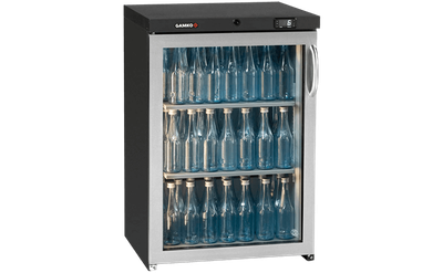 1-Deurs Barkoeling Chroomstalen Glasdeur | Handvat rechts | Led | Gamko MG3/150LGCS 1